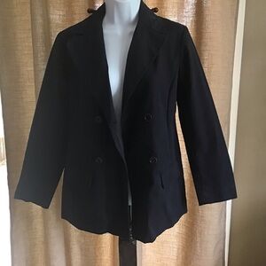 Max Studio Women’s Double breasted Blazer Notched Lapel Dark Blue Small